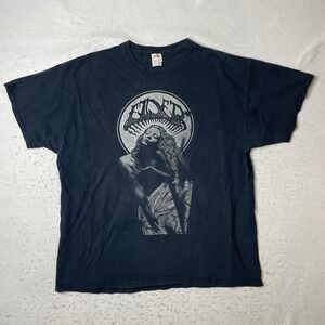 Fruit of the Loom Elder Band T-Shirt Mens XL Black Print Short Sleeve Tee